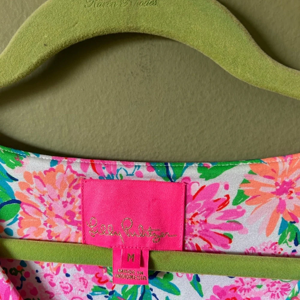 Lilly Pulitzer Pink and Green Floral Midi Dress - Picture 9 of 10